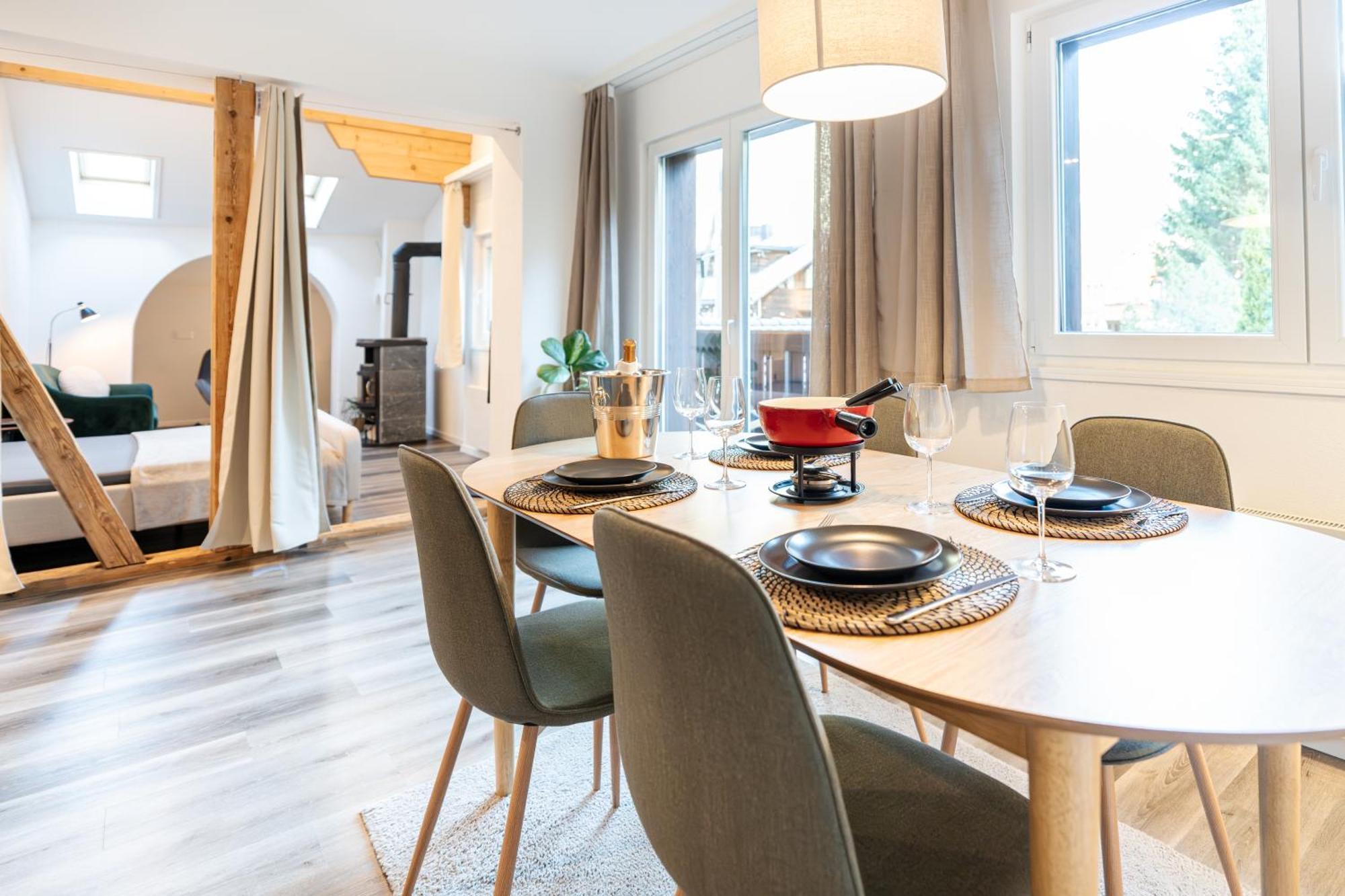 Bellevue & Classy Mountain View Apartment Kandersteg Exterior foto
