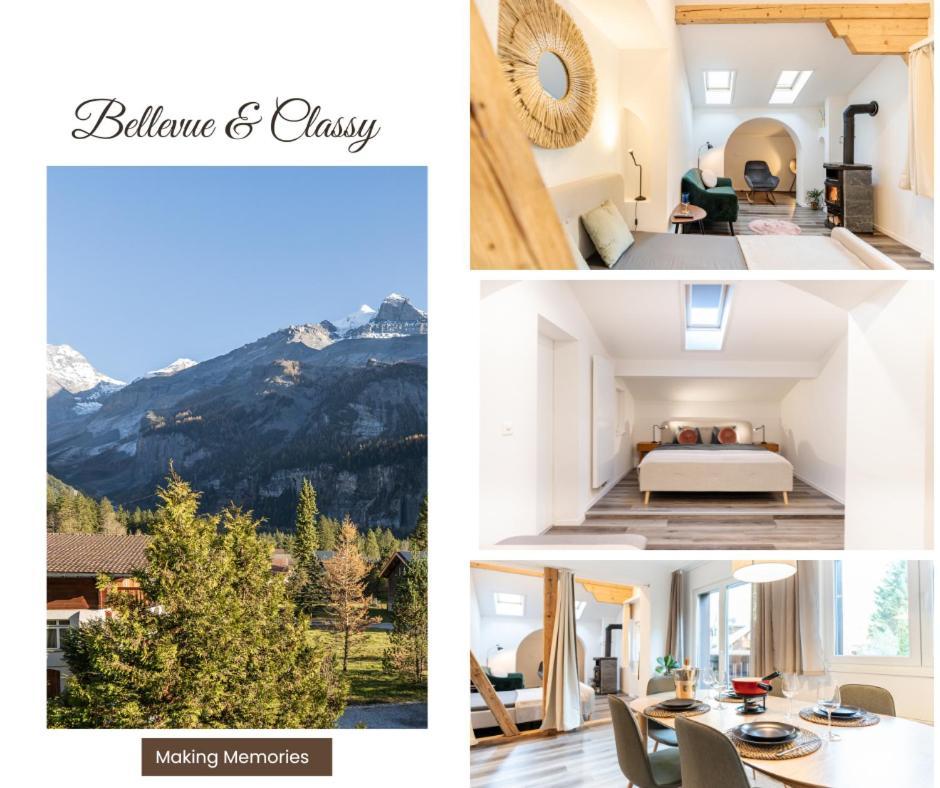 Bellevue & Classy Mountain View Apartment Kandersteg Exterior foto